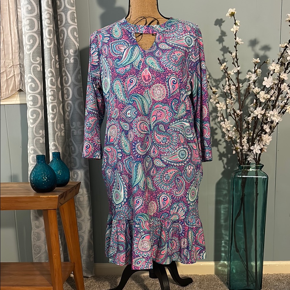 Nwt Simply Southern Collection Paisley Ruffle Tiered Drop Waist Dress